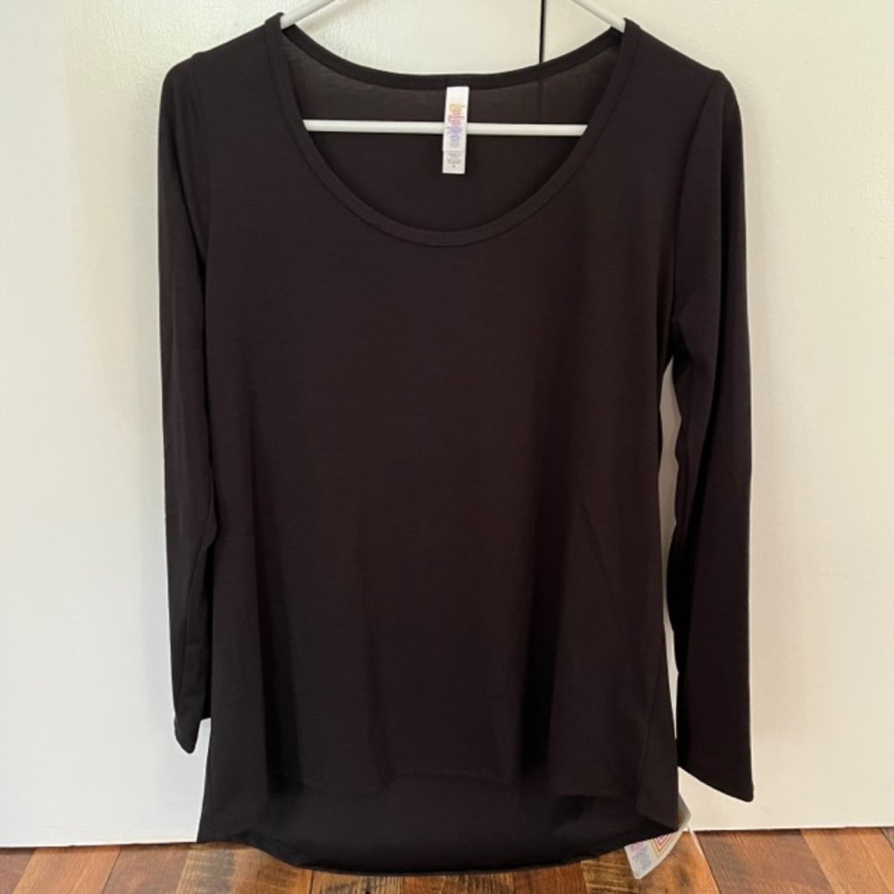 LuLaRoe Black Long Sleeve 'Lynnae' Shirt, New With Tags